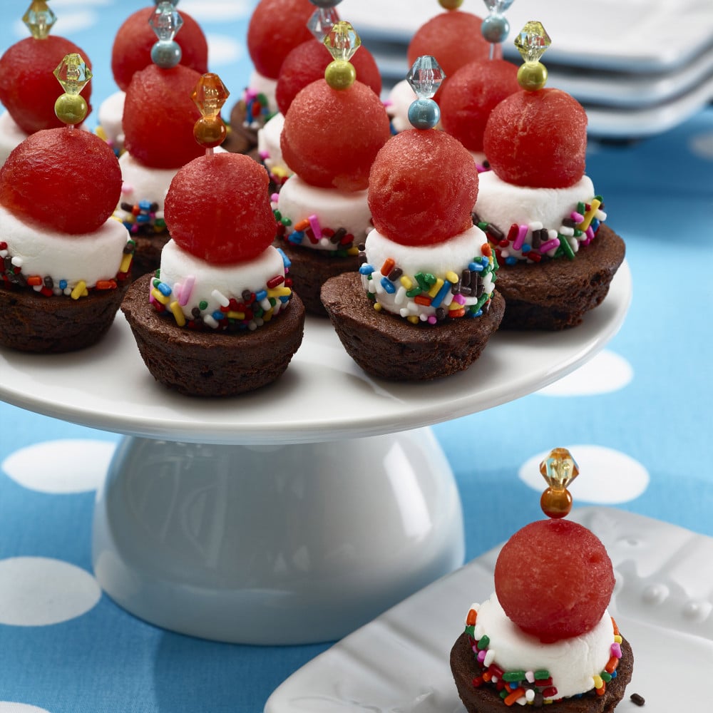 Watermelon Brownie Bites