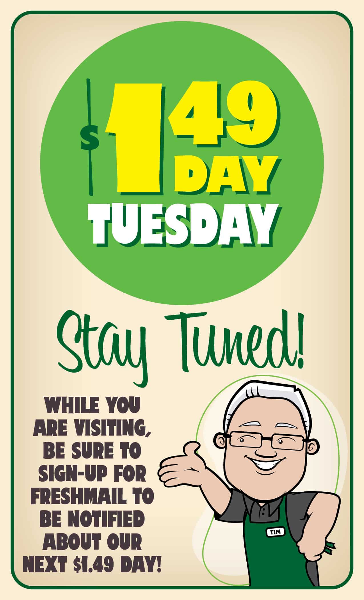 $1.49 Day Thursday October 26th<br />
Hey Savers! TAKE ADVANTAGE OF<br />
THROWBACK PRICES<br />
FOR ONE DAY ONLY.<br />
COME BACK TUESDAY<br />
NIGHT TO SEE THE<br />
SELECTED ITEMS!<br />
THE STORE OPENS AT<br />
7 AM SHOP EARLY!<br />
DON’T MISS THESE<br />
INCREDIBLE<br />
THROWBACK DEALS!<br />
*Prices available on promotion date only. Promotions cannot be combined, including employee discounts. While supplies last.<br />
No rainchecks will be offered. No substitutions allowed. We reserve the right to limit quantities per customer/family to ensure<br />
equitable availability to other customers. All sales are final. We will not make price adjustments for previously purchased products.<br />
We will not hold products for later purchase. See advertisement for full offer details.<br />
WHILE SUPPLIES LAST. LIMITS APPLY. OCT. 26th<br />
THURSDAY